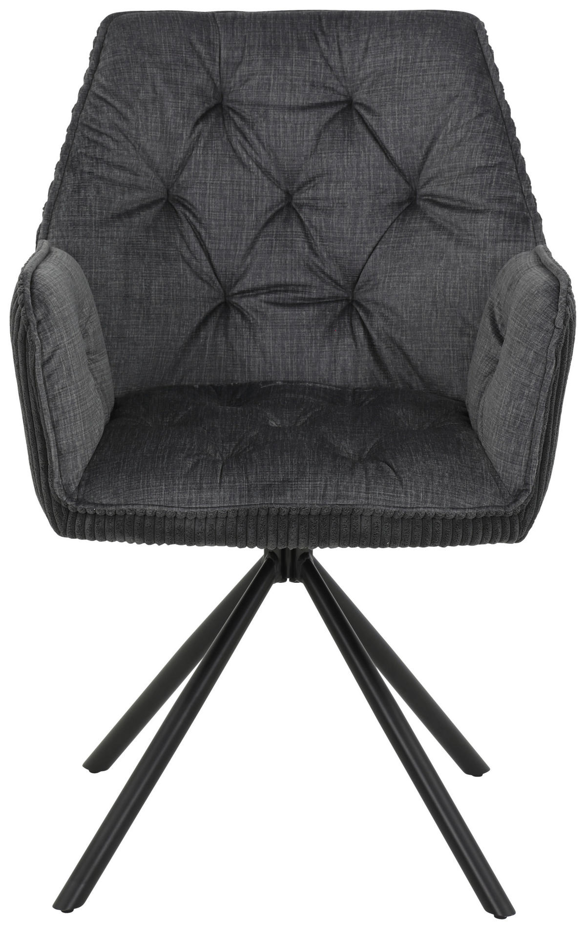 Armlehnstuhl Inge anthrazit Microfaser B/H/T: ca. 58x88x63 cm Inge - schwarz/anthrazit (58,00/88,00/63,00cm)