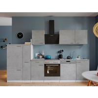 Respekta Küchenblock Malia Beton Optik B/H/T: ca. 310x200x60 cm Malia - Beton/weiß (310,00/200,00/60,00cm) - Respekta