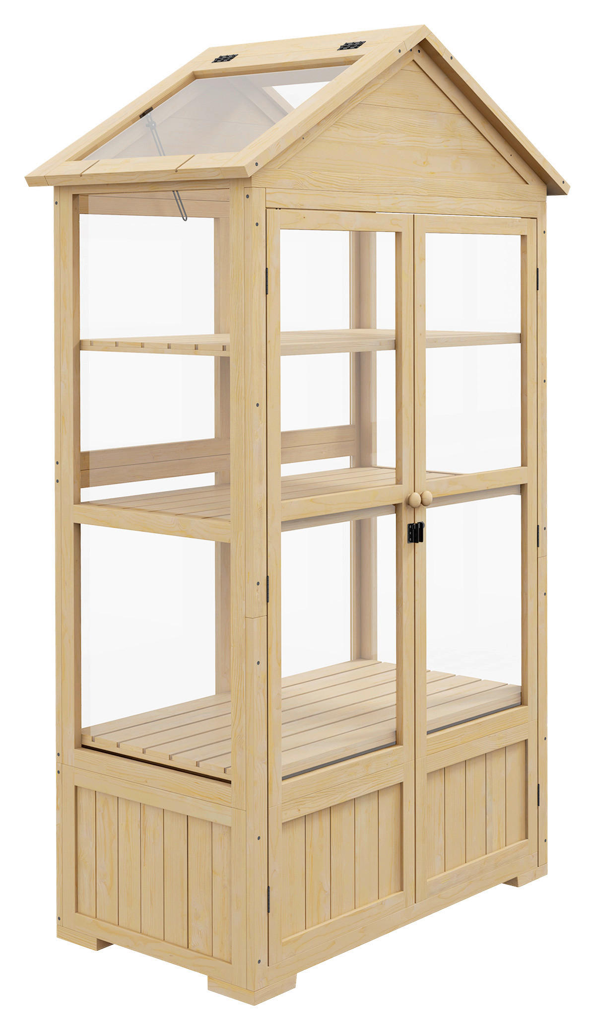 Outsunny Gewächshaus B/H/L: ca. 56,5x100x178 cm Frühbeet - natur (178,00/56,50/100,00cm) - Outsunny