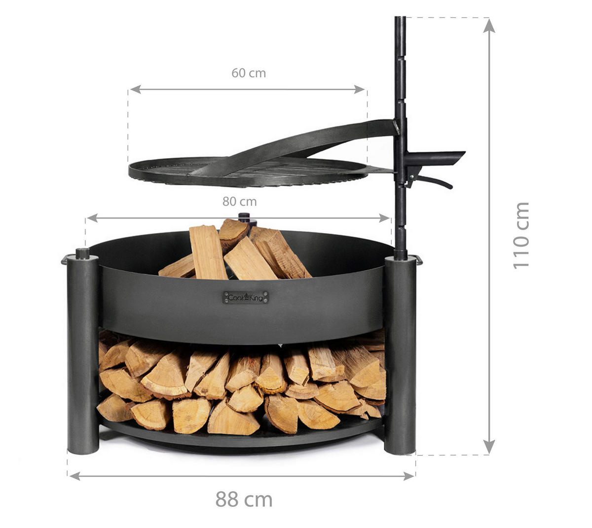 CookKing Feuerschale Montana X schwarz Stahl B/H/T: ca. 88x36x88 cm Montana X - schwarz (88,00/36,00/88,00cm) - CookKing