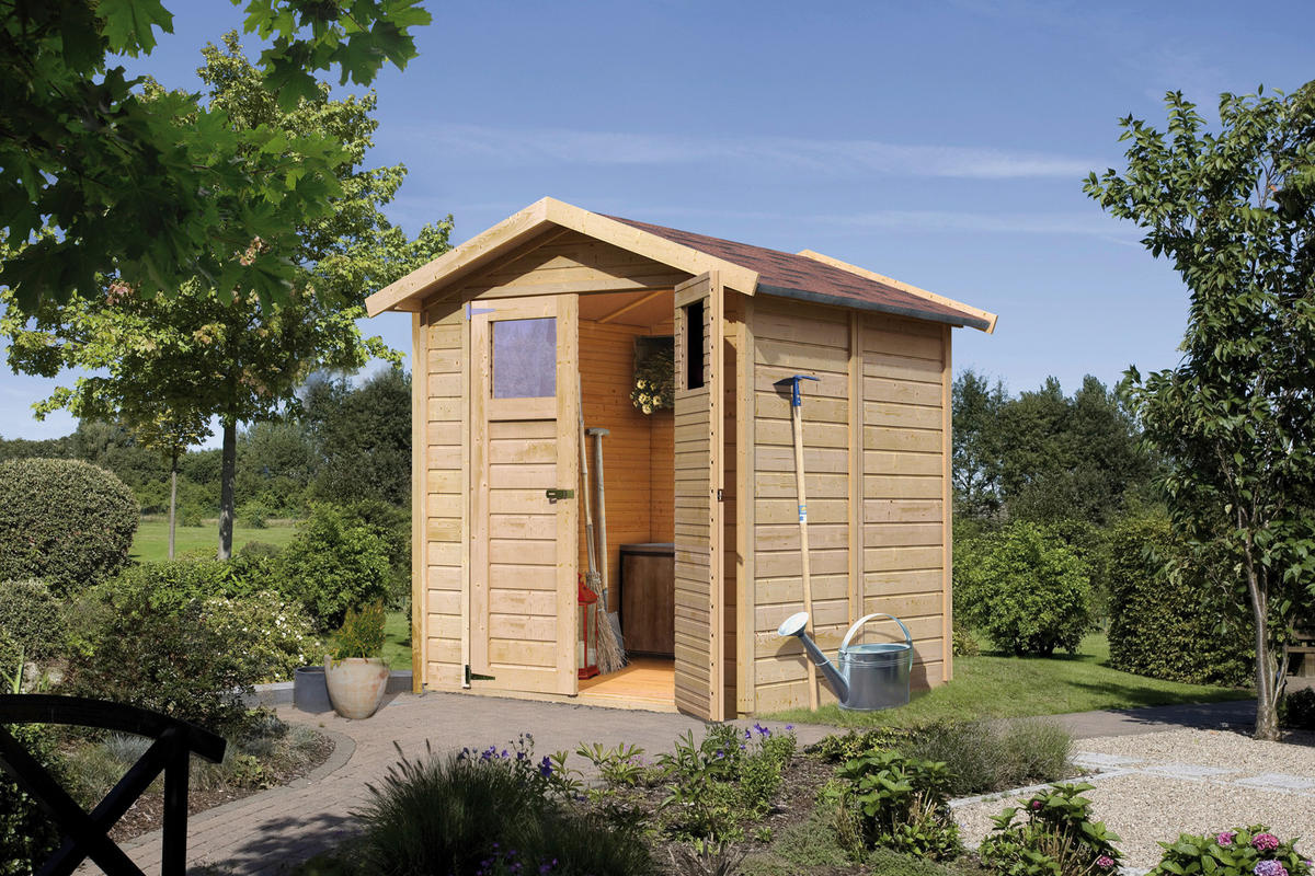 Karibu Gartenhaus Tito 3 natur B/H/T: ca. 180x222x184 cm Tito 3 - natur (180,00/222,00/184,00cm) - Karibu
