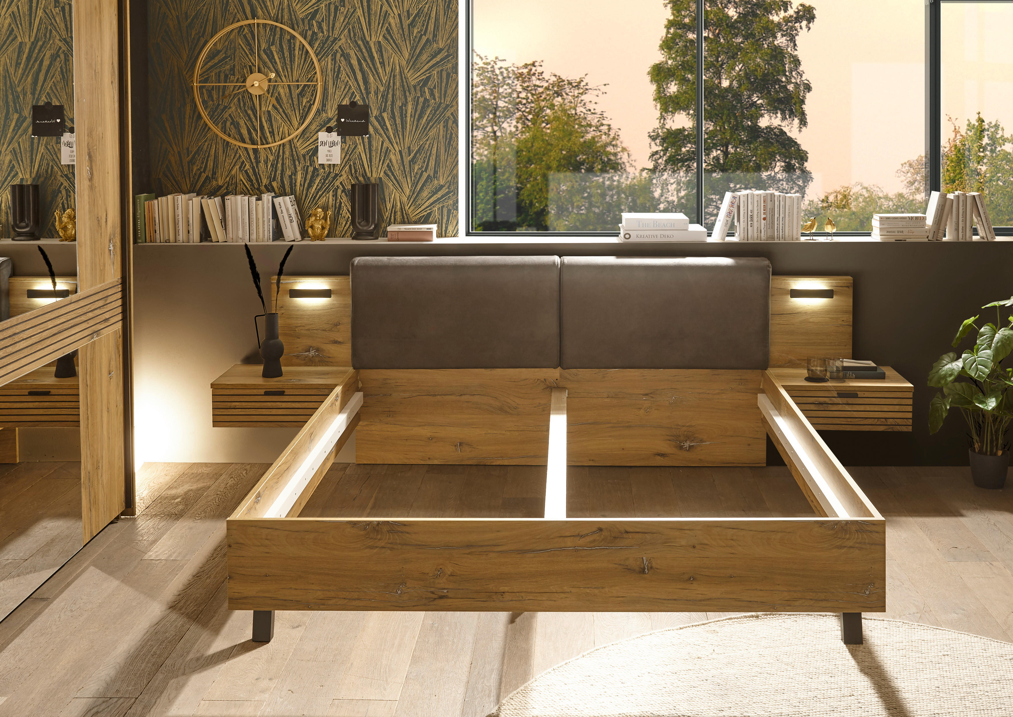 Bett Trattino Oak Flagstaff Optik B/H/T: ca. 295x93x212 cm Trattino - Oak (295,00/93,00/212,00cm)