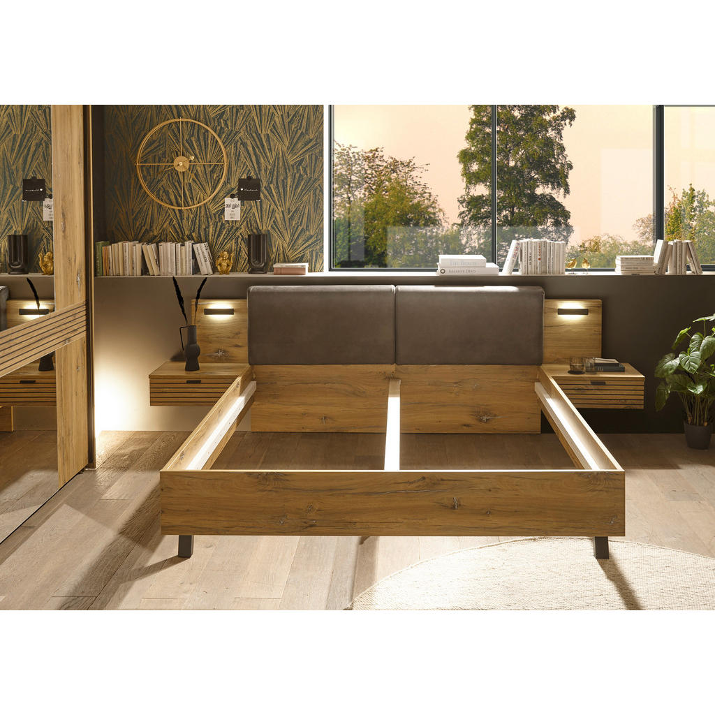 Thumbnail - Bett Trattino Oak Flagstaff Optik B/H/T: ca. 295x93x212 cm