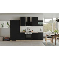 Küchenblock Capri schwarz matt B/H/T: ca. 310x234x60 cm Capri - schwarz/Oak (310,00/234,00/60,00cm) - Flex-Well