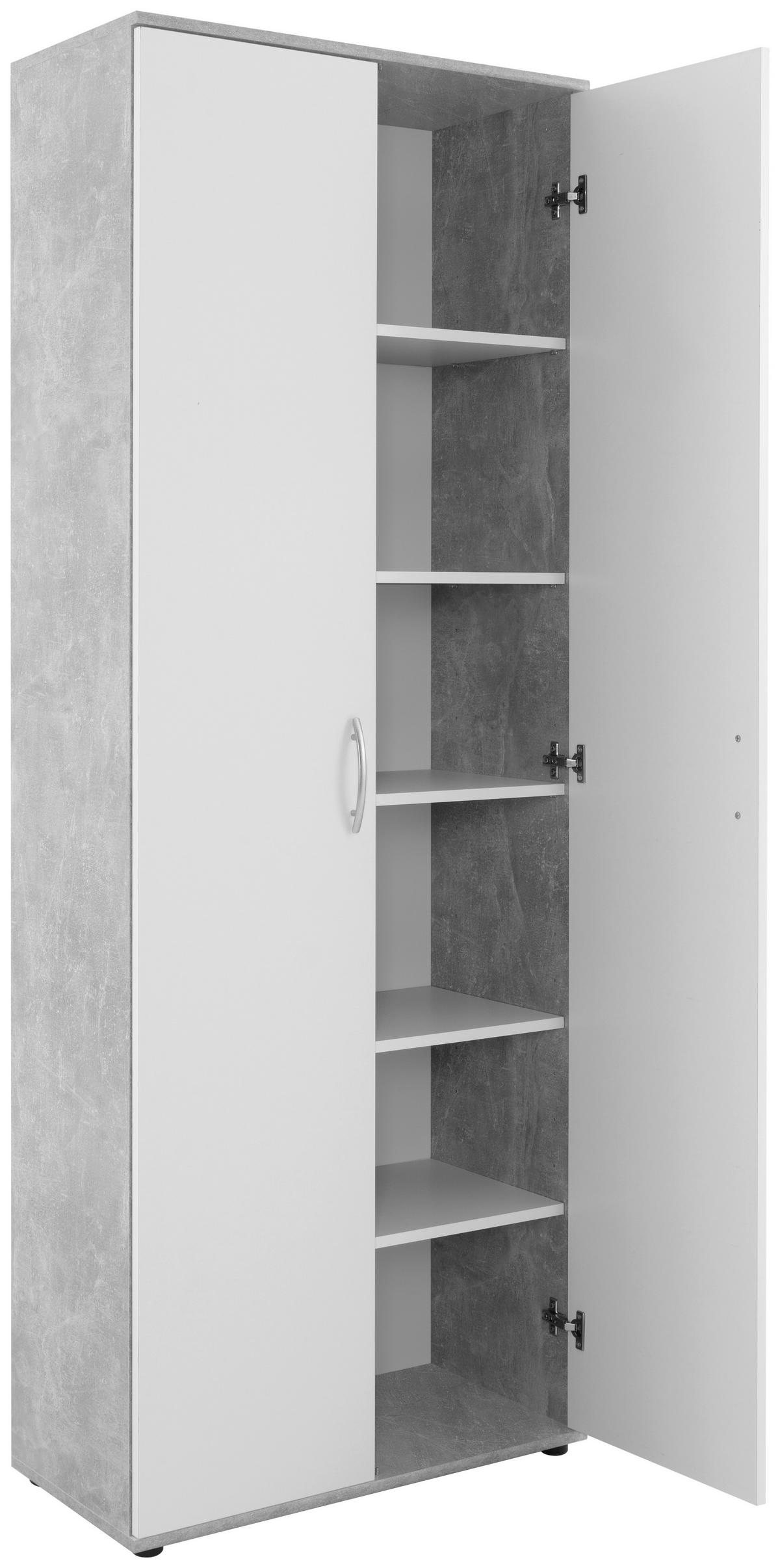 Mehrzweckschrank Andy 3 Beton ca. ▷ Optik cm weiß online 70x187x34 POCO B/H/T: kaufen bei