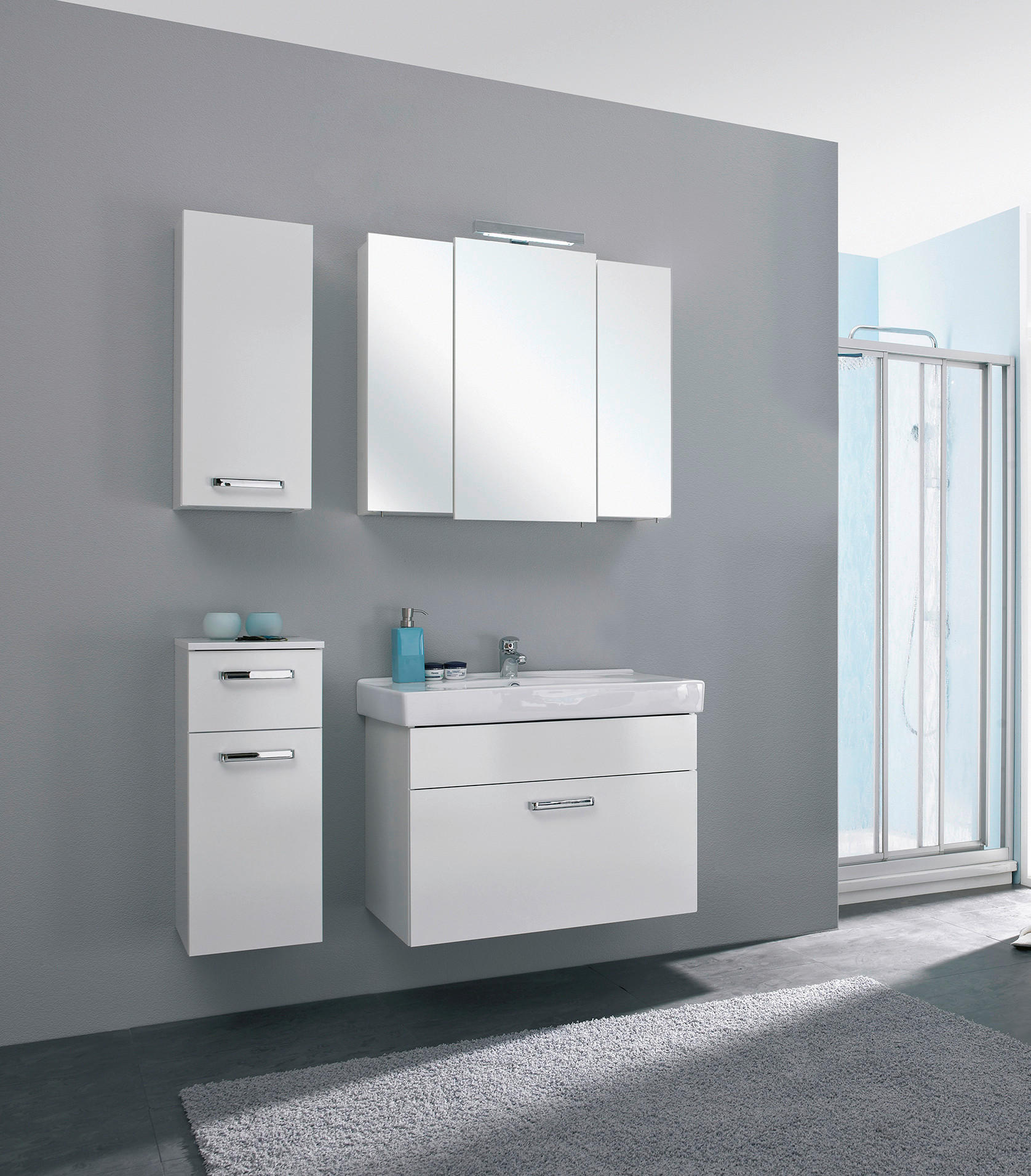 Badezimmer-Set Quickset 312 weiß glanz B/H/T: ca. 113x200x48 cm Quickset 312 - weiß (113,00/200,00/48,00cm) - Pelipal