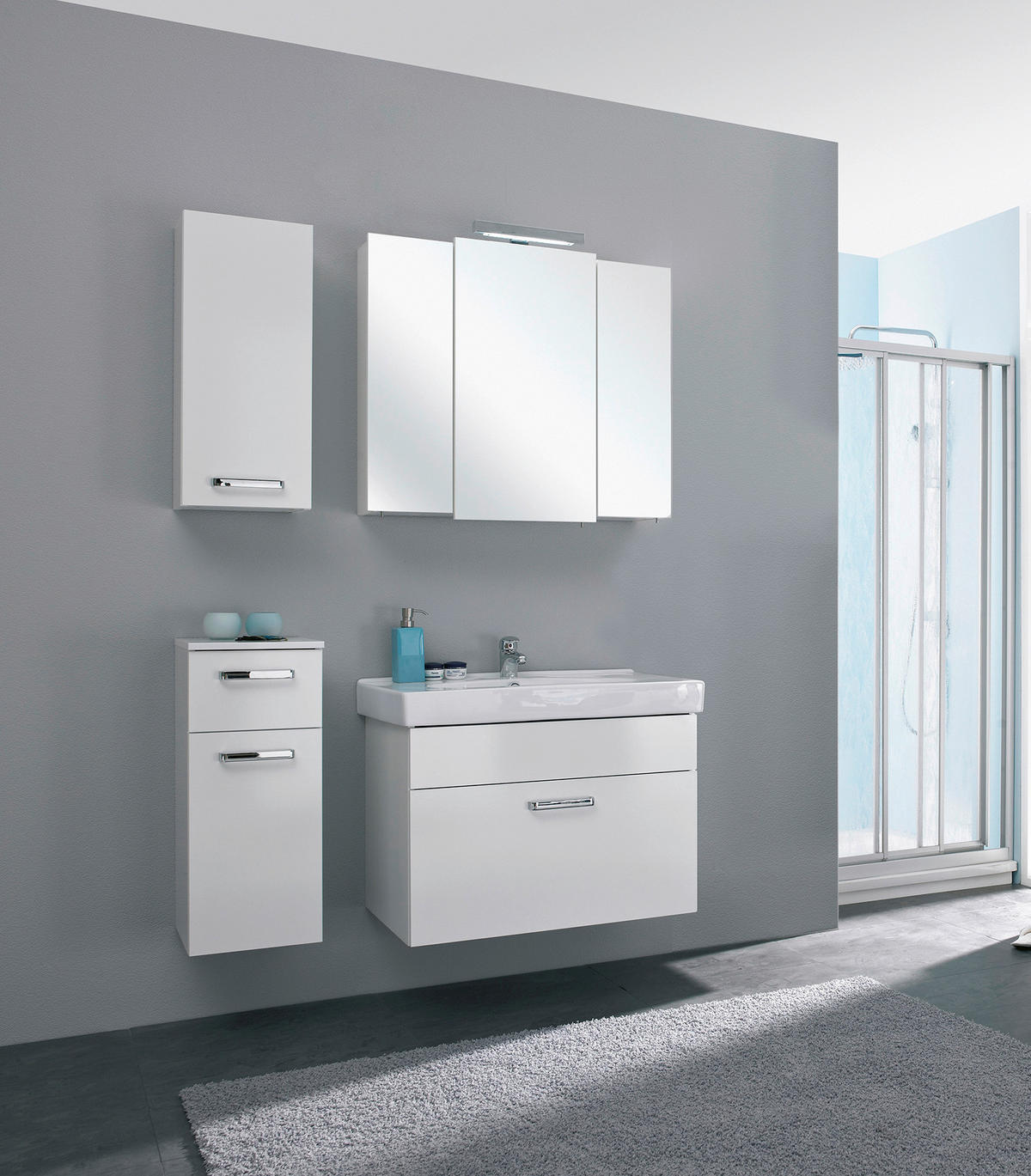 Badezimmer-Set Quickset 312 weiß glanz B/H/T: ca. 113x200x48 cm Quickset 312 - weiß (113,00/200,00/48,00cm) - Pelipal