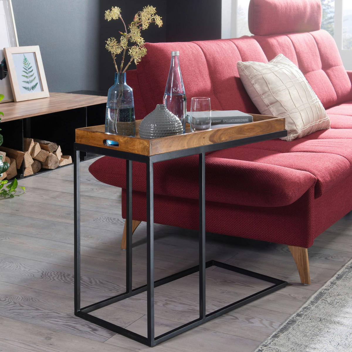 Beistelltisch rosenholz Nachbildung Holz B/H/T: ca. 70x65x34 cm Beistelltisch - rosenholz (70,00/65,00/34,00cm) - Wohnling