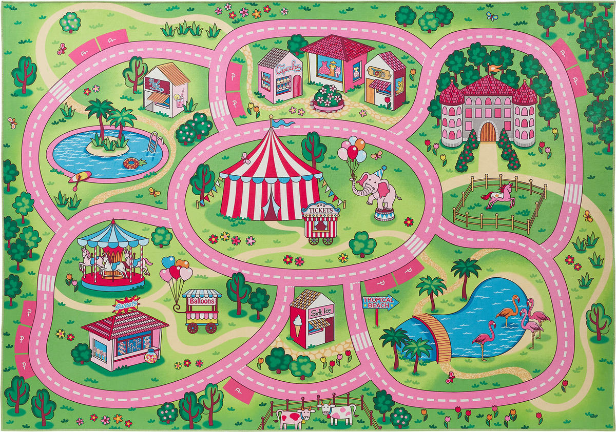 Andiamo Kinderteppich rosa B/L: ca. 140x200 cm Teppich_Wonderland 140x200cm multi - rosa (140,00/200,00cm) - Andiamo