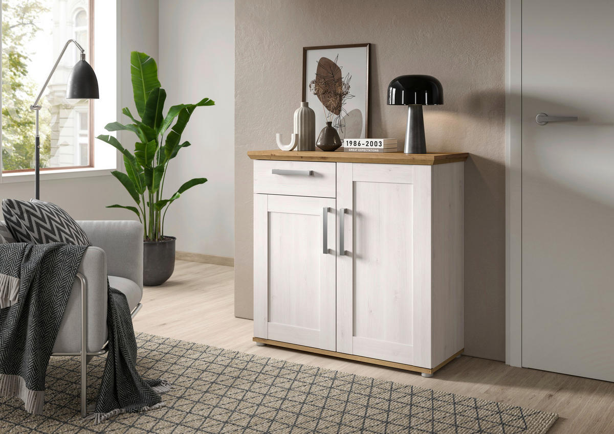 Kommode Verona Sibiu Lärche Nachbildung Eiche Artisan Nachbildung B/H/T: ca. 90x88x37 cm Verona - Eiche (90,00/88,00/37,00cm) - xonox.home