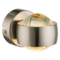 GLOBO LED-Wandleuchte nickel matt Metall Glas B/H/L: ca. 7,5x7x10 cm 2 Brennstellen RANDI - nickel matt (10,00/7,50/7,00cm) - GLOBO