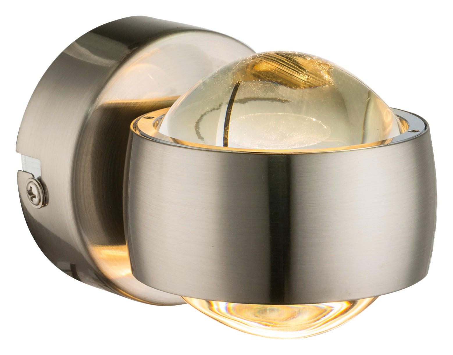 GLOBO LED-Wandleuchte nickel matt Metall Glas B/H/L: ca. 7,5x7x10 cm 2 Brennstellen