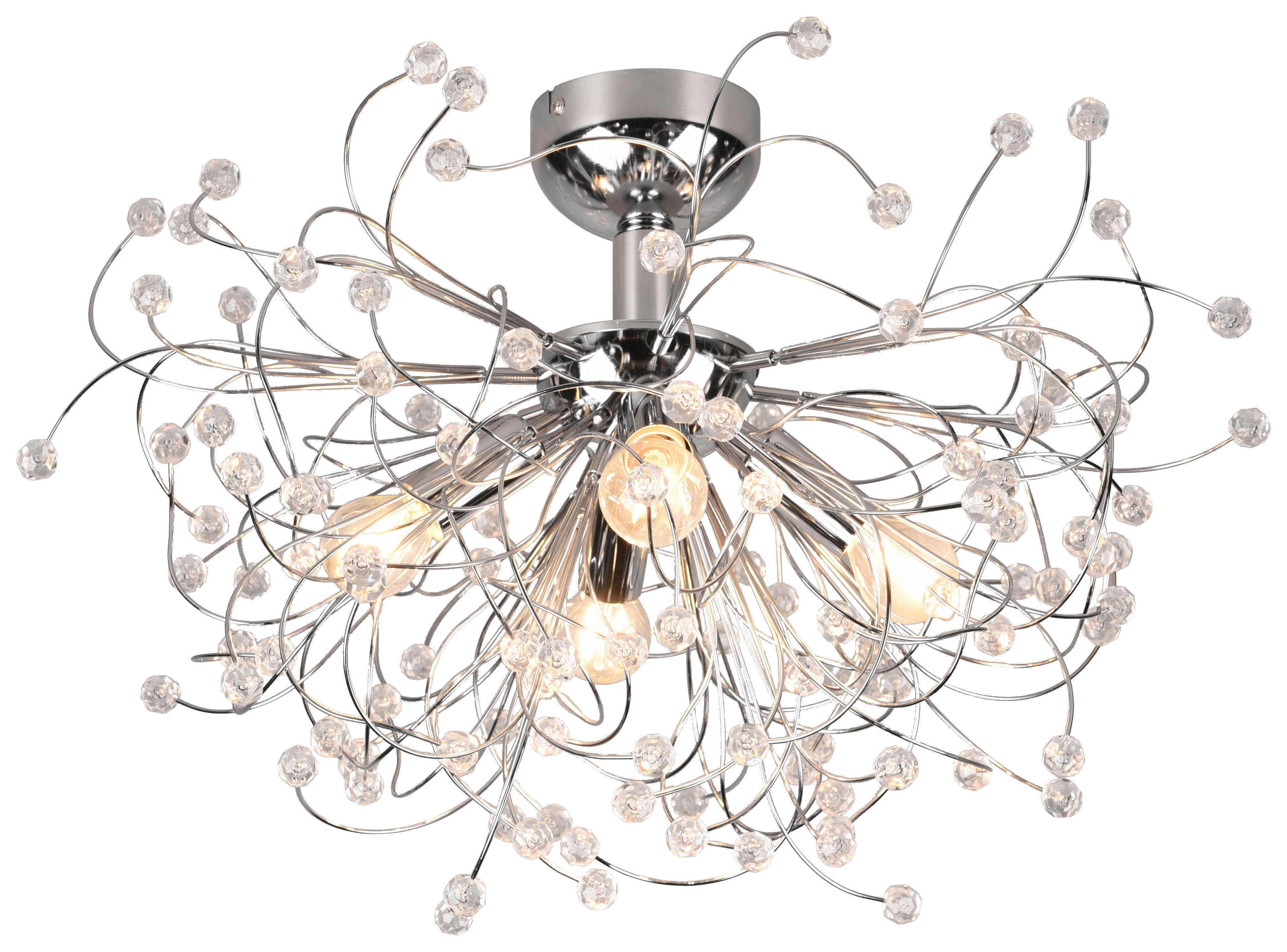 Reality Deckenleuchte Gloria R61314006 Chrom Metall H/D: ca. 35x55 cm E14 4 Brennstellen Gloria - Chrom (55,00/35,00cm) - Reality