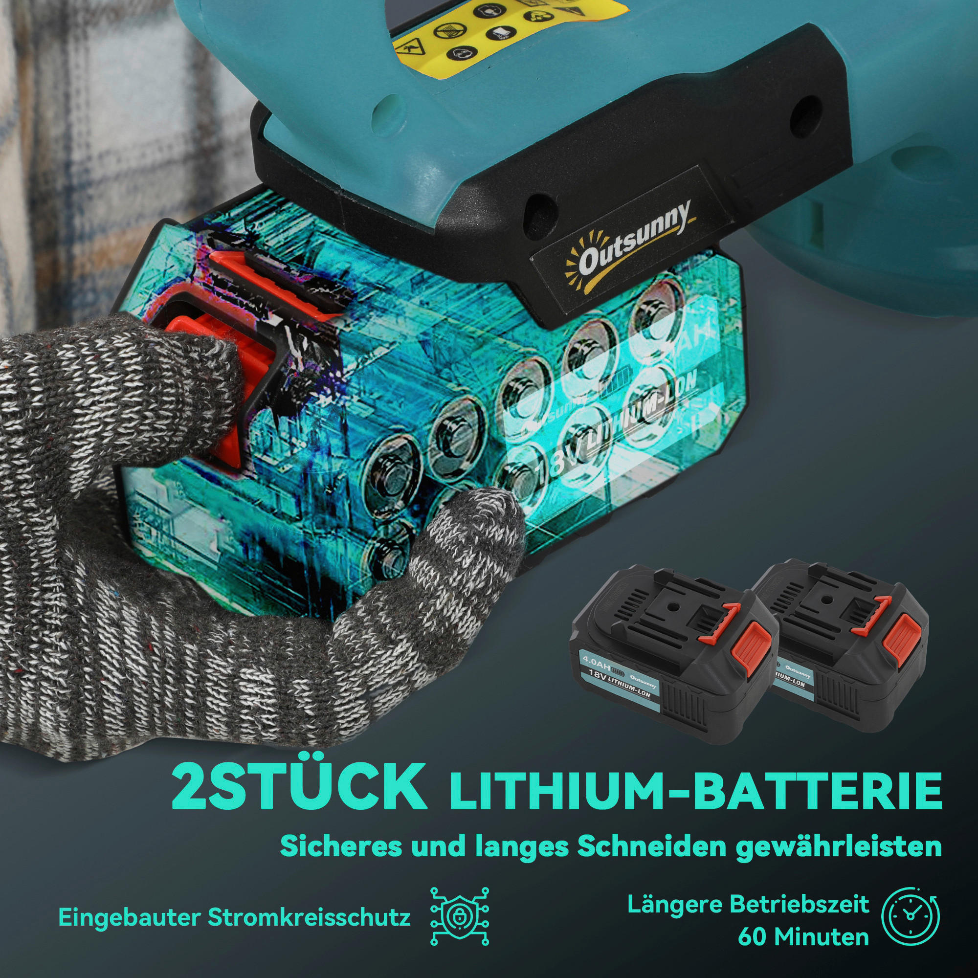 Thumbnail - Outsunny Heckenschere blau B/H/L: ca. 17x17x86 cm