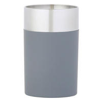 Zahnputzbecher silber anthrazit Edelstahl B/H/L/D: ca. 7x11,2x7x6,8 cm Zahnputzbecher_Lena - anthrazit/silber (7,00/7,00/11,20cm) - Axentia