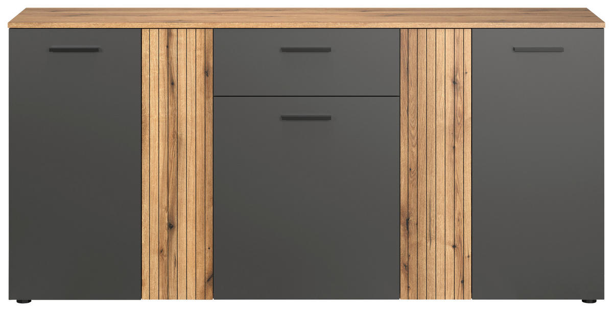 Kommode Esteban anthrazit Eiche Evoke Coast Nachbildung B/H/T: ca. 181x86x38 cm Esteban - Eiche/anthrazit (181,00/86,00/38,00cm)