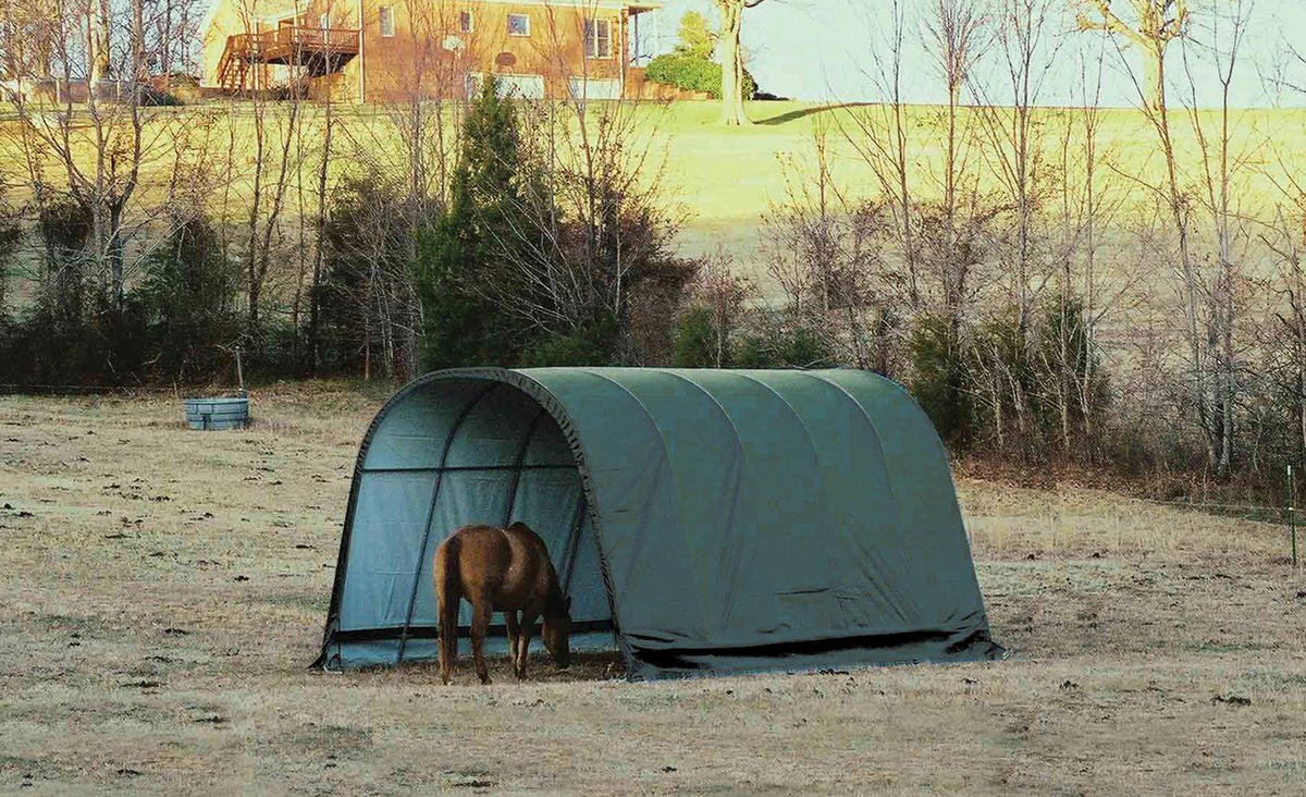 ShelterLogic Weidezelt Run-In-Shed B/H/T: ca. 400x300x610 cm Run-In-Shed - grün (400,00/300,00/610,00cm) - ShelterLogic