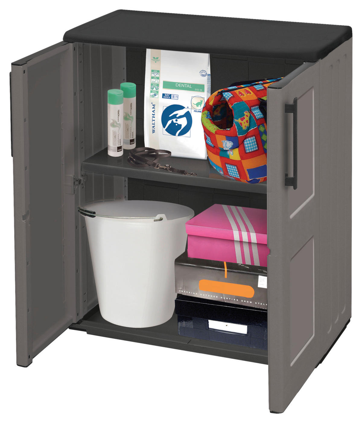 ArtPlast Kunststoffschrank Free niedrig grau Kunststoff B/H/T: ca. 68x84x37 cm Free niedrig - grau (68,00/84,00/37,00cm) - ArtPlast