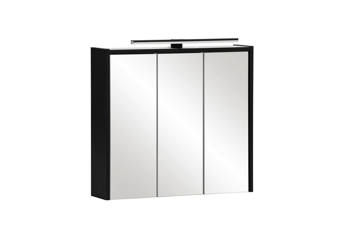 Spiegelschrank Emmik schwarz matt B/H/T: ca. 65x62,7x16 cm Emmik - schwarz (65,00/62,70/16,00cm) - Möbelpartner