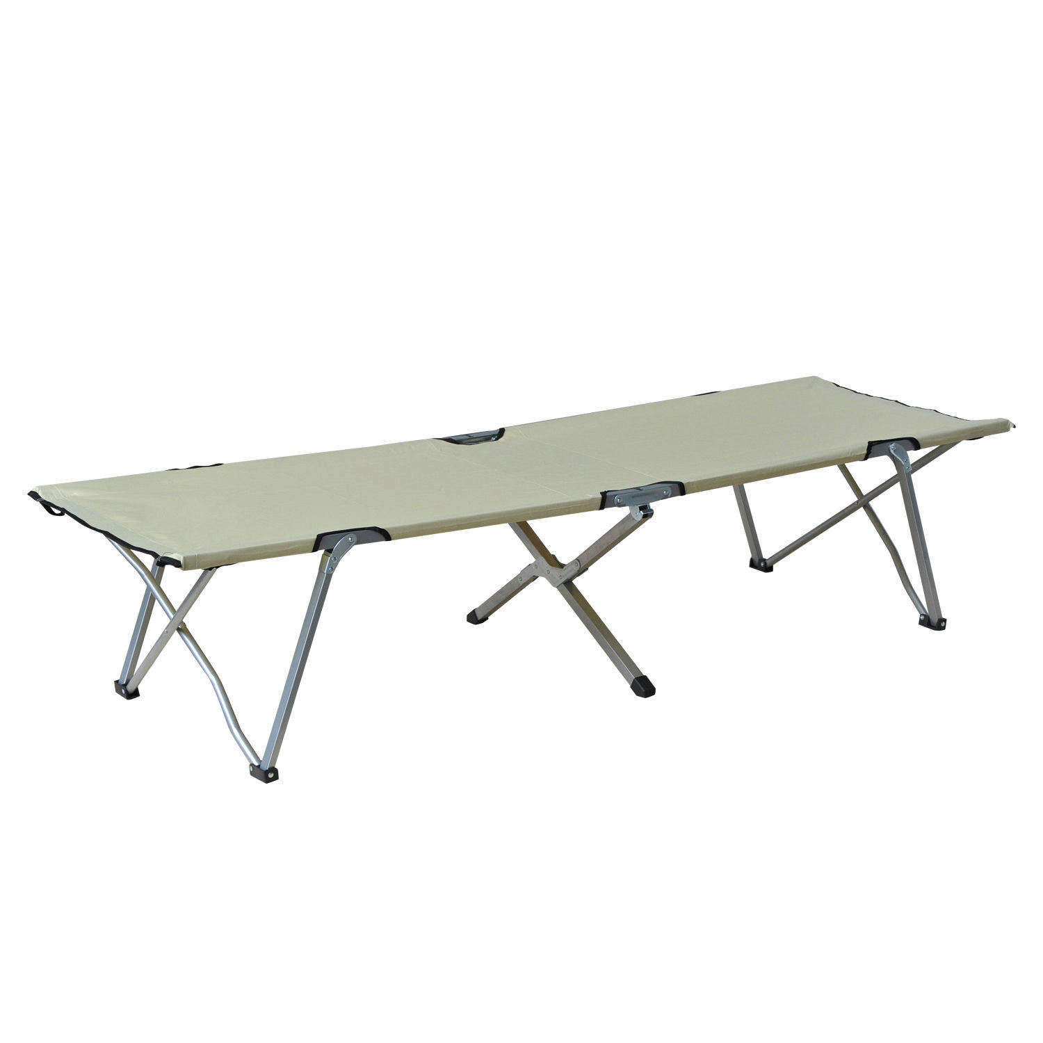Outsunny Feldbett beige Metall B/H/L: ca. 64x40x193 cm Feldbett - beige/silber (193,00/64,00/40,00cm) - Outsunny