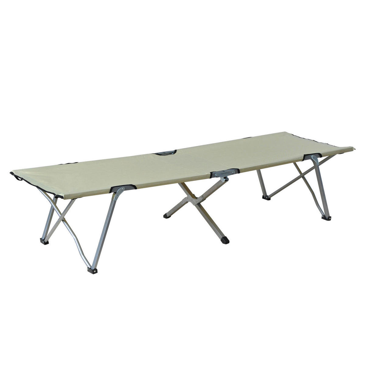 Outsunny Feldbett beige Metall B/H/L: ca. 64x40x193 cm Feldbett - beige/silber (193,00/64,00/40,00cm) - Outsunny