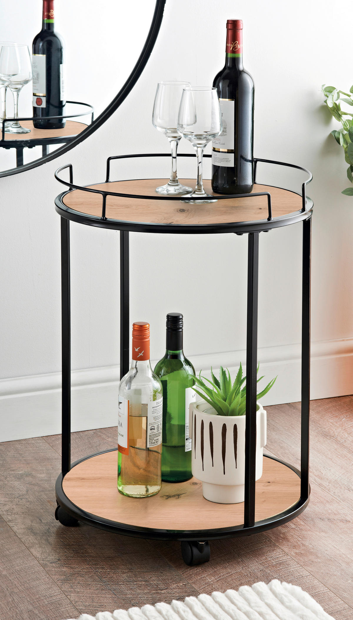 Beistelltisch Trelleborg B/H/T: ca. 44x62x44 cm Trelleborg - Eiche/schwarz (44,00/62,00/44,00cm)