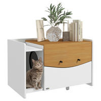 PawHut Schrank-Katzentoilette Eiche Spanplatte B/H/L: ca. 50x51x78 cm Schrank-Katzentoilette - Eiche (78,00/50,00/51,00cm) - PawHut
