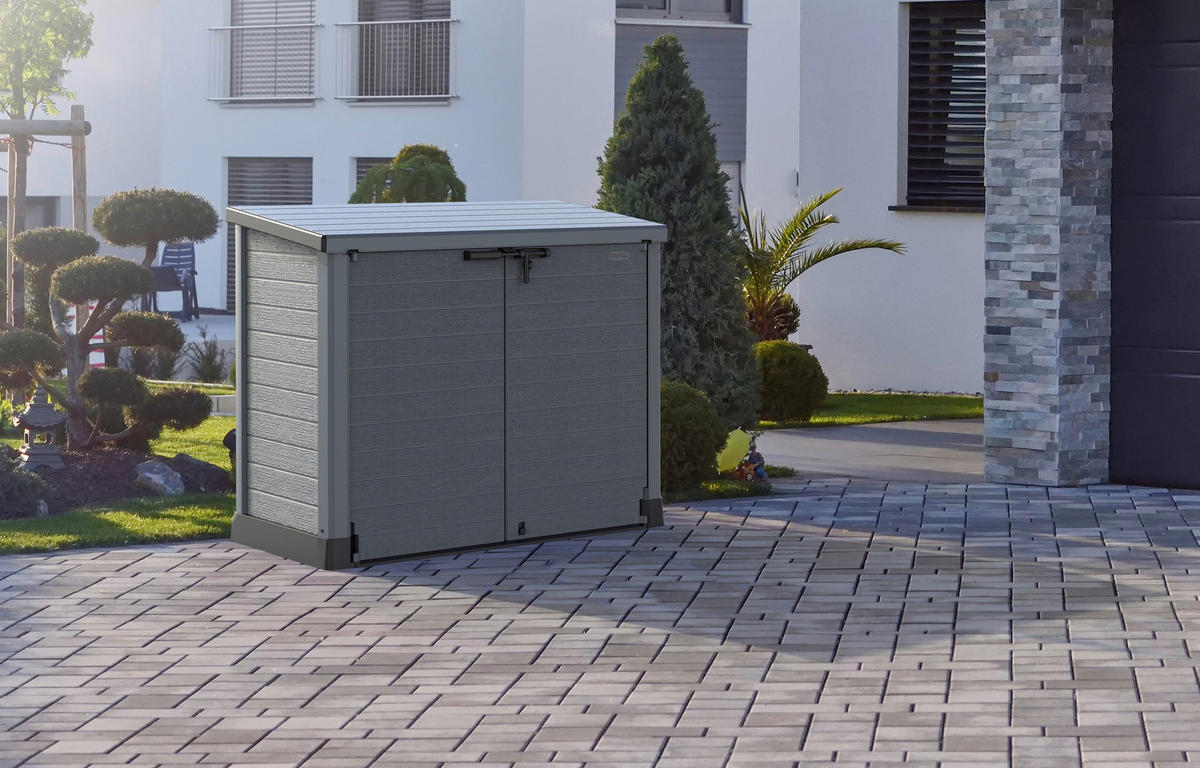 VCM Mülltonnenbox 2er StoreAway grau Kunststoff B/H/L: ca. 145x125x83 cm StoreAway - grau (83,00/145,00/125,00cm) - VCM