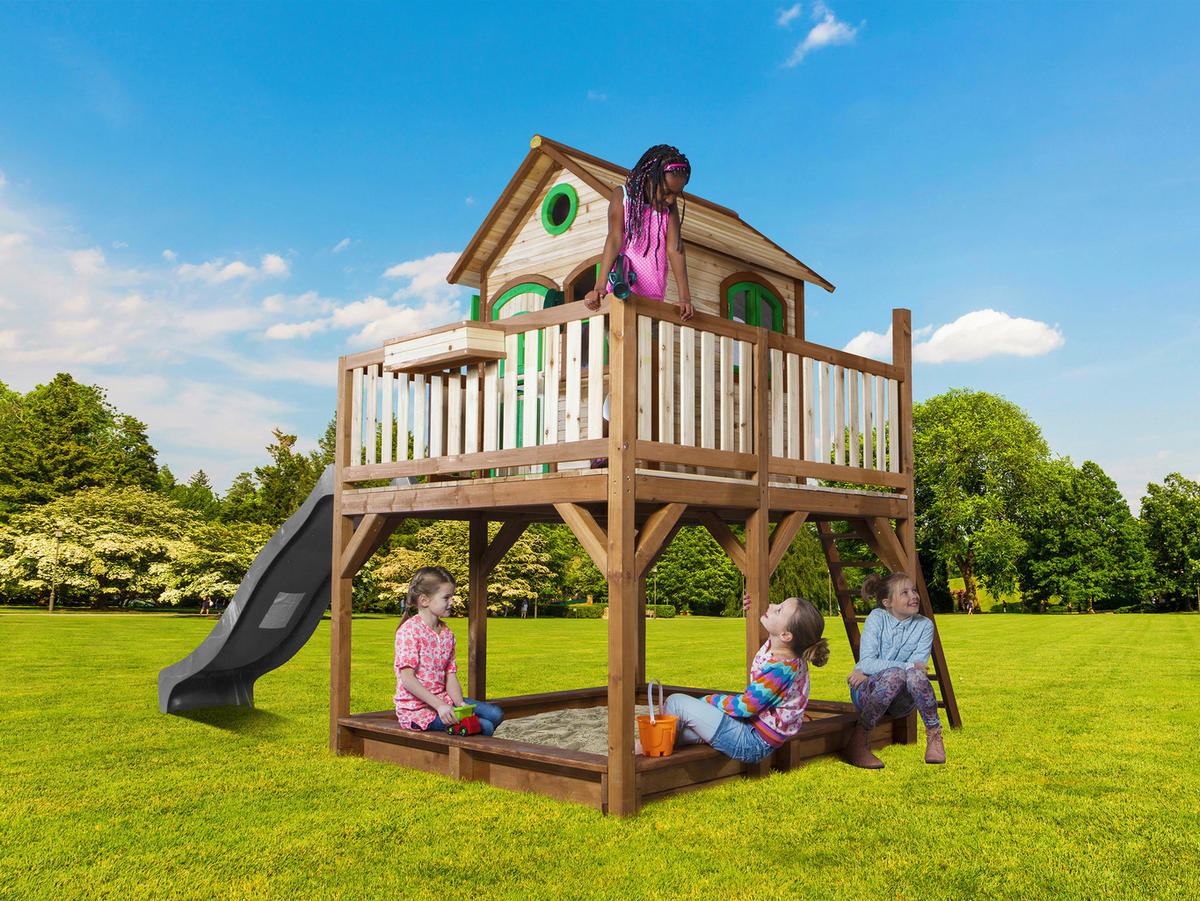 AXI Spielhaus Liam braun B/H/L: ca. 377x291x255 cm Liam - braun/grün (255,00/377,00/291,00cm) - AXI