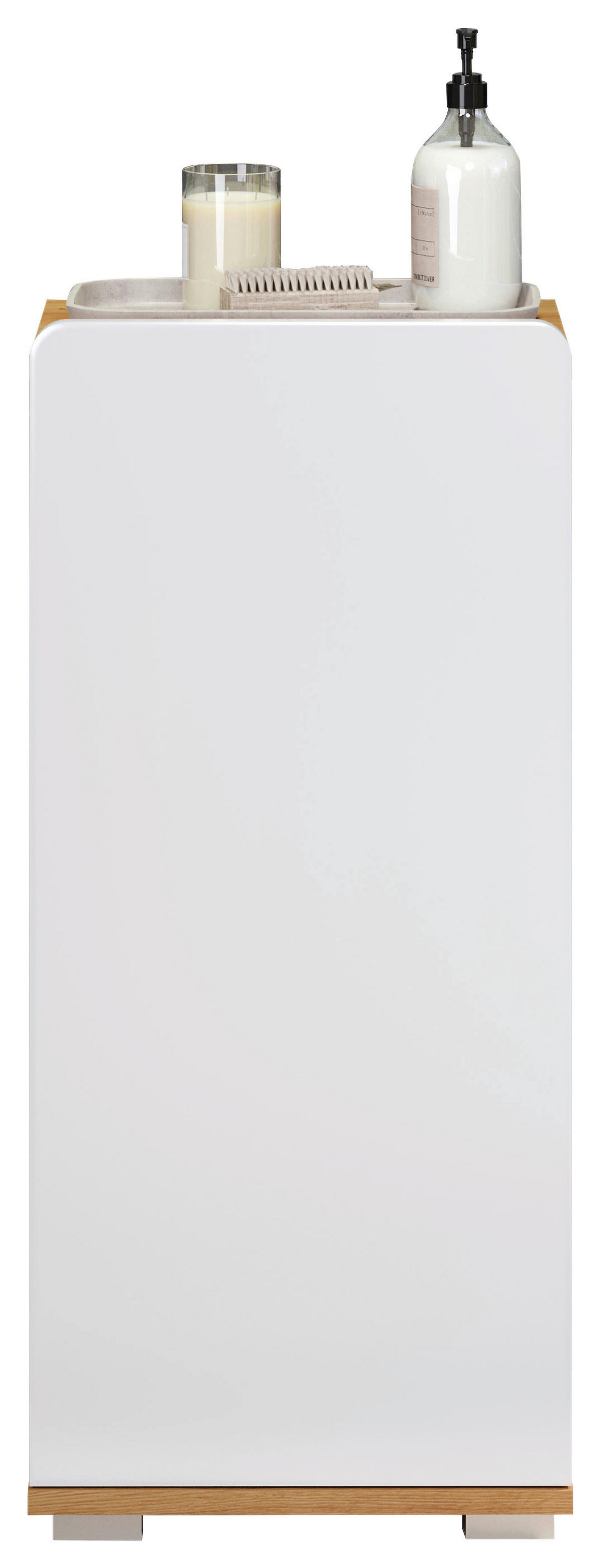 Stauraumelement Ciara weiß Hochglanz Eiche Artisan Nachbildung B/H/T: ca. 37x82x31 cm Ciara - Eiche/weiß (37,00/82,00/31,00cm) - Trendteam