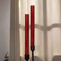 HI LED-Kerze elfenbein Stabkerzen_mit_LED-Flamme_2erSet - elfenbein - HI