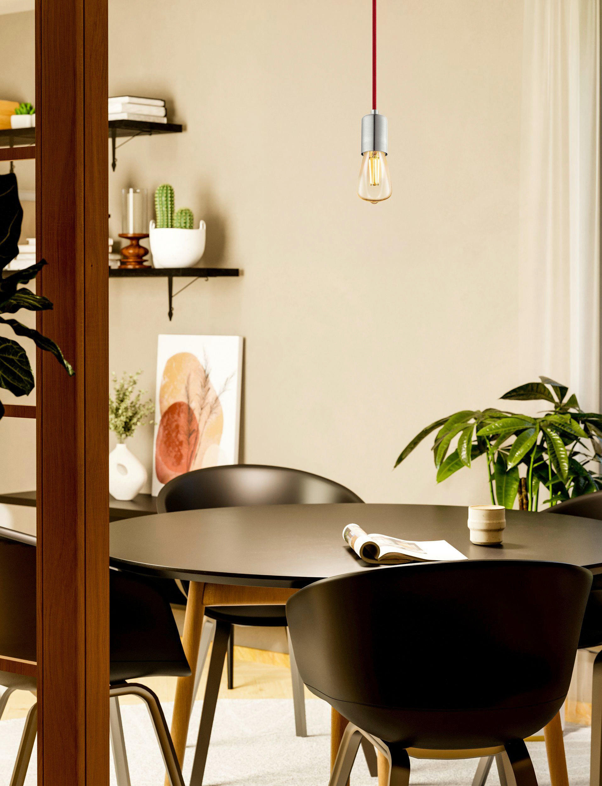 Thumbnail - Eglo Pendelleuchte silber Metall Stahl B/H/L: ca. 10x200x10 cm E27 1 Brennstellen