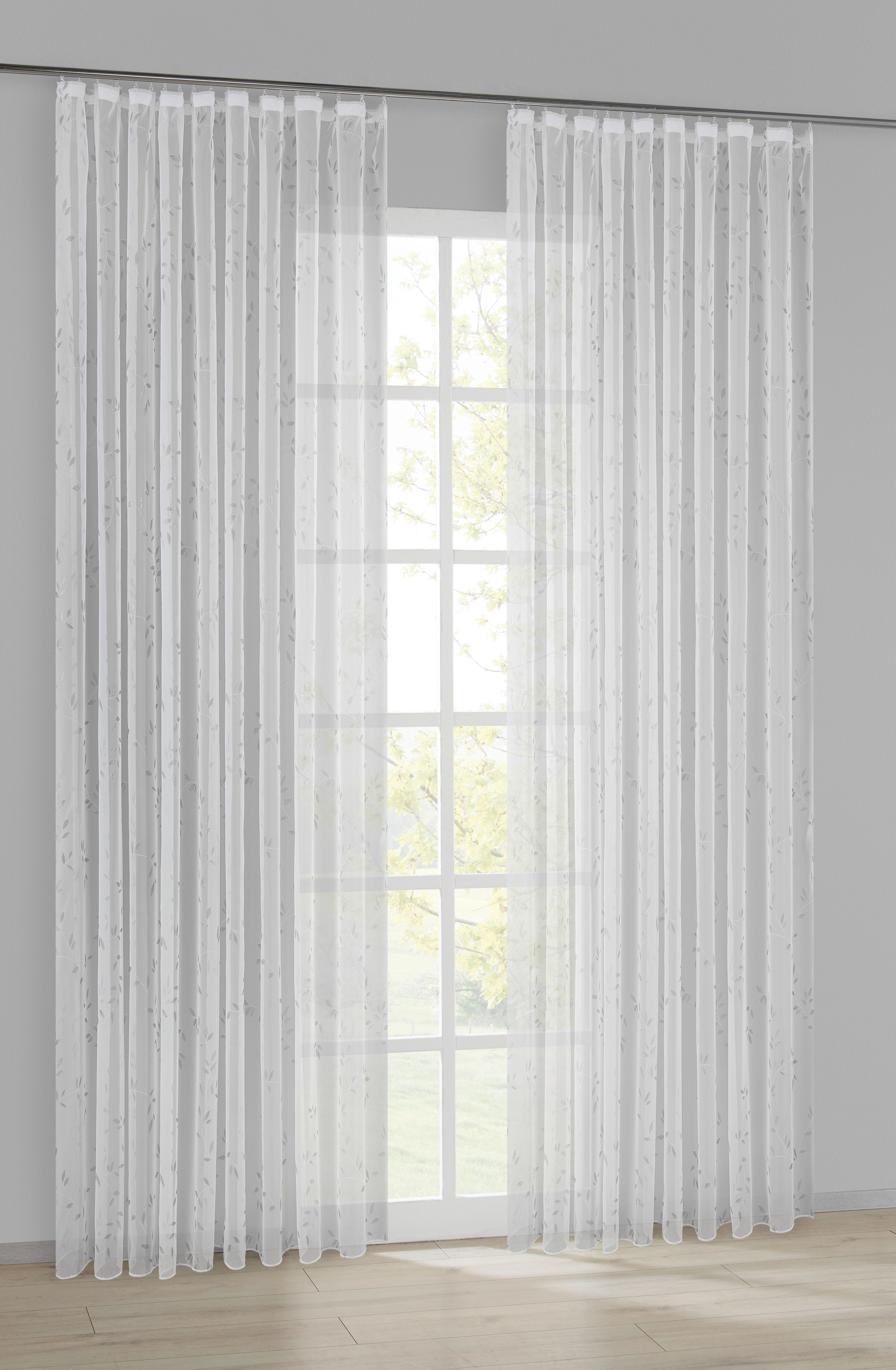 Fertigstore Laura weiß B/L: ca. 245x300 cm Laura - weiß/grau (245,00/300,00cm) - POCOline