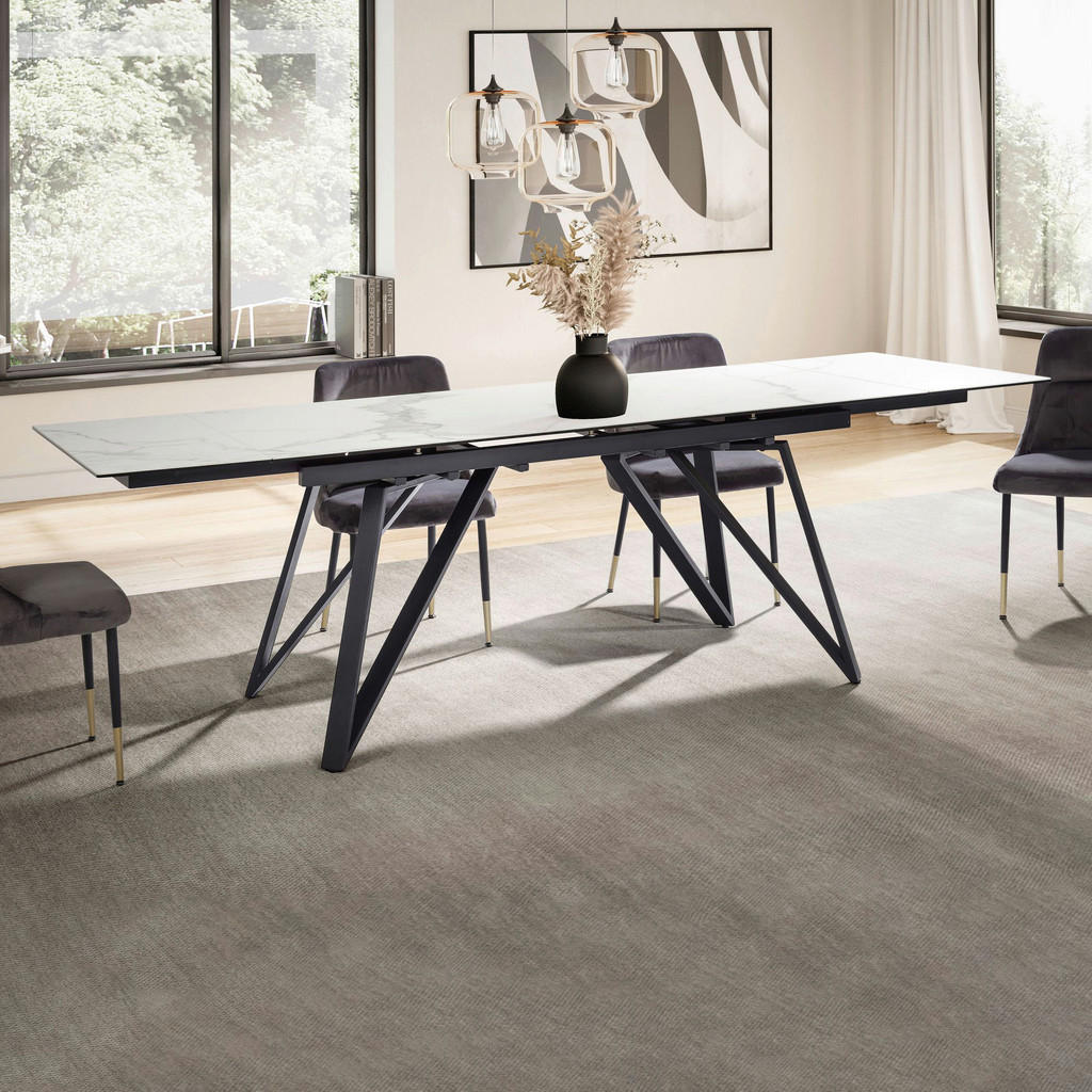 Thumbnail - Esstisch weiß Marmor Optik B/H/T: ca. 180x76x95 cm