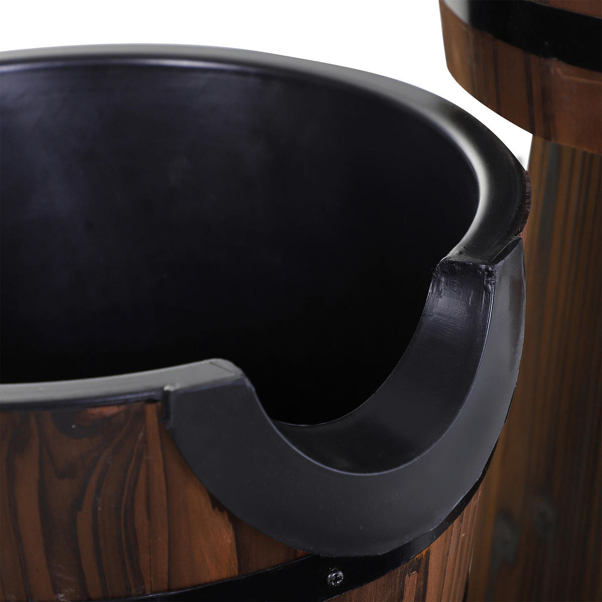 Outsunny Holzfass-Brunnen schwarz B/H/L: ca. 60x78x60 cm Holzfass-Brunnen - schwarz (60,00/60,00/78,00cm) - Outsunny