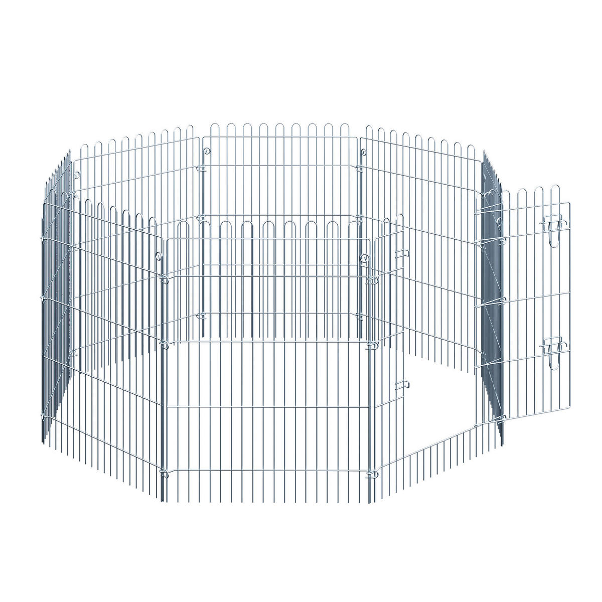 PawHut Tier-Zubehör silber Polypropylen H/L: ca. 63x91 cm Welpenauslauf - silber (91,00cm) - PawHut