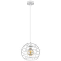 GLOBO Hängeleuchte Chrom weiß Metall Aluminium B/H/L: ca. 34x33x34 cm E27 1 Brennstellen Hängeleuchte-Nesa - weiß/Chrom (34,00/34,00/33,00cm) - GLOBO