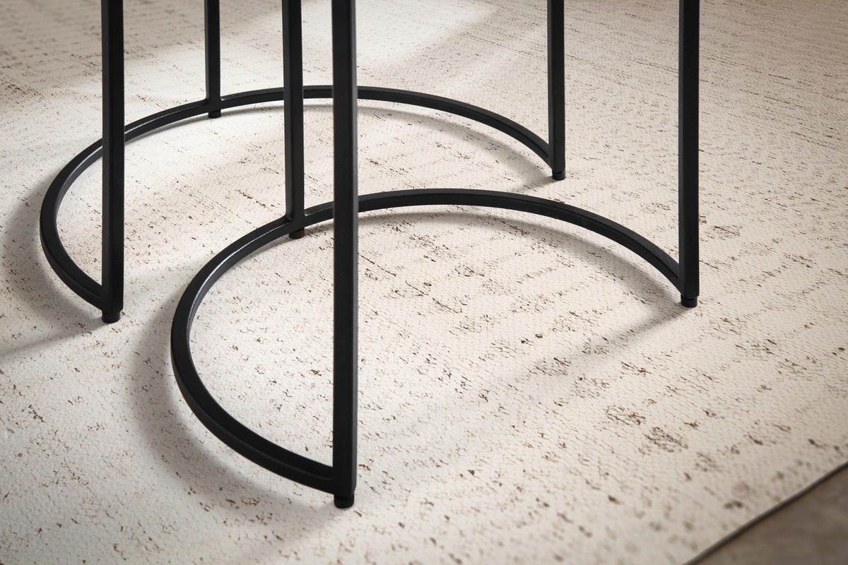 Beistelltisch 3er.-Set. gold schwarz B/H/T: ca. 45x55x45 cm 3er.-Set. - gold/schwarz (45,00/55,00/45,00cm) - Wohnling
