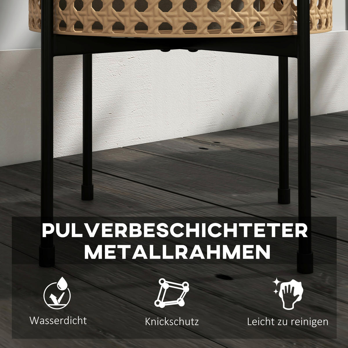 Outsunny Pflanzständer gold Polypropylen B/H/L: ca. 30x30x40 cm Blumenständer-Set - gold (40,00/30,00/30,00cm) - Outsunny
