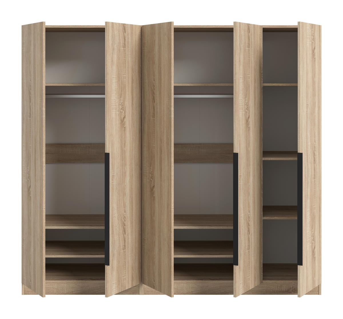 Kleiderschrank KOPENHAGEN Eiche Sonoma Nachbildung B/H/T: ca. 200x181x52 cm KOPENHAGEN - Eiche (200,00/181,00/52,00cm) - xonox.home