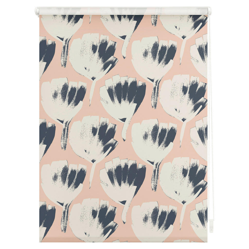 Thumbnail - LICHTBLICK Rollo Flowers on Salmon rot B/L: ca. 45x150 cm