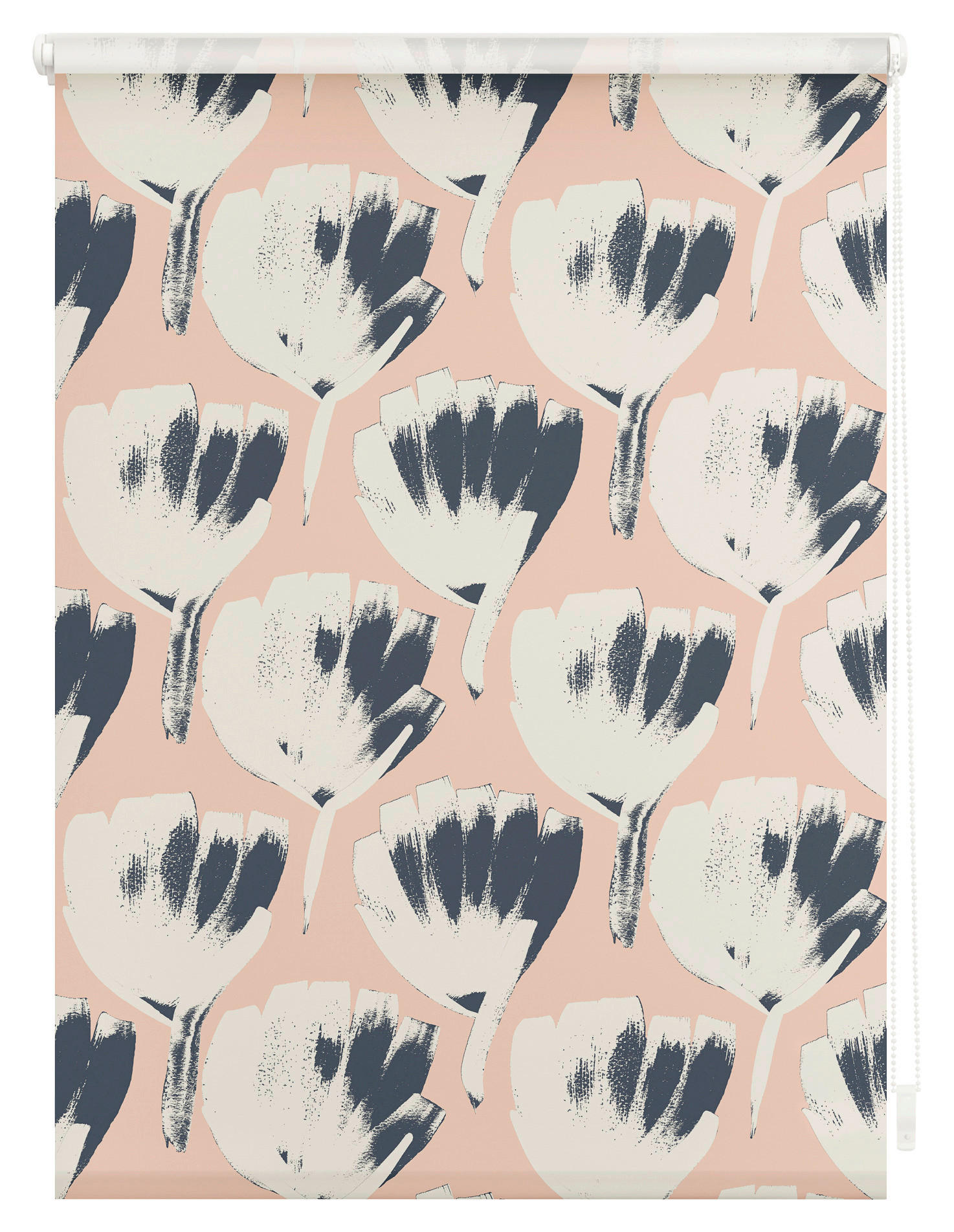 Thumbnail - LICHTBLICK Rollo Flowers on Salmon rot B/L: ca. 60x150 cm