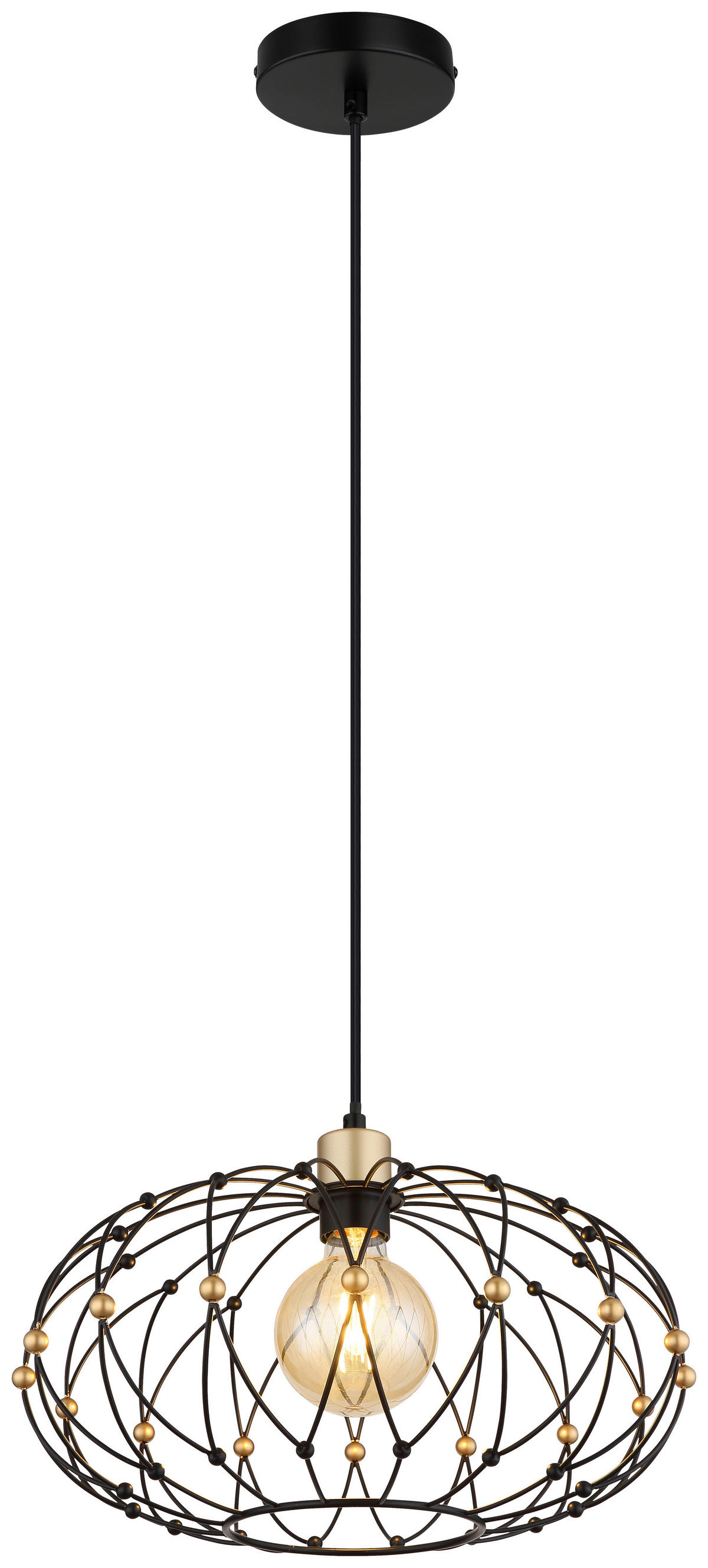 GLOBO Pendelleuchte mattschwarz Metall H/D: ca. 150x40 cm E27 1 Brennstellen GREYS - mattschwarz (40,00/150,00cm) - GLOBO