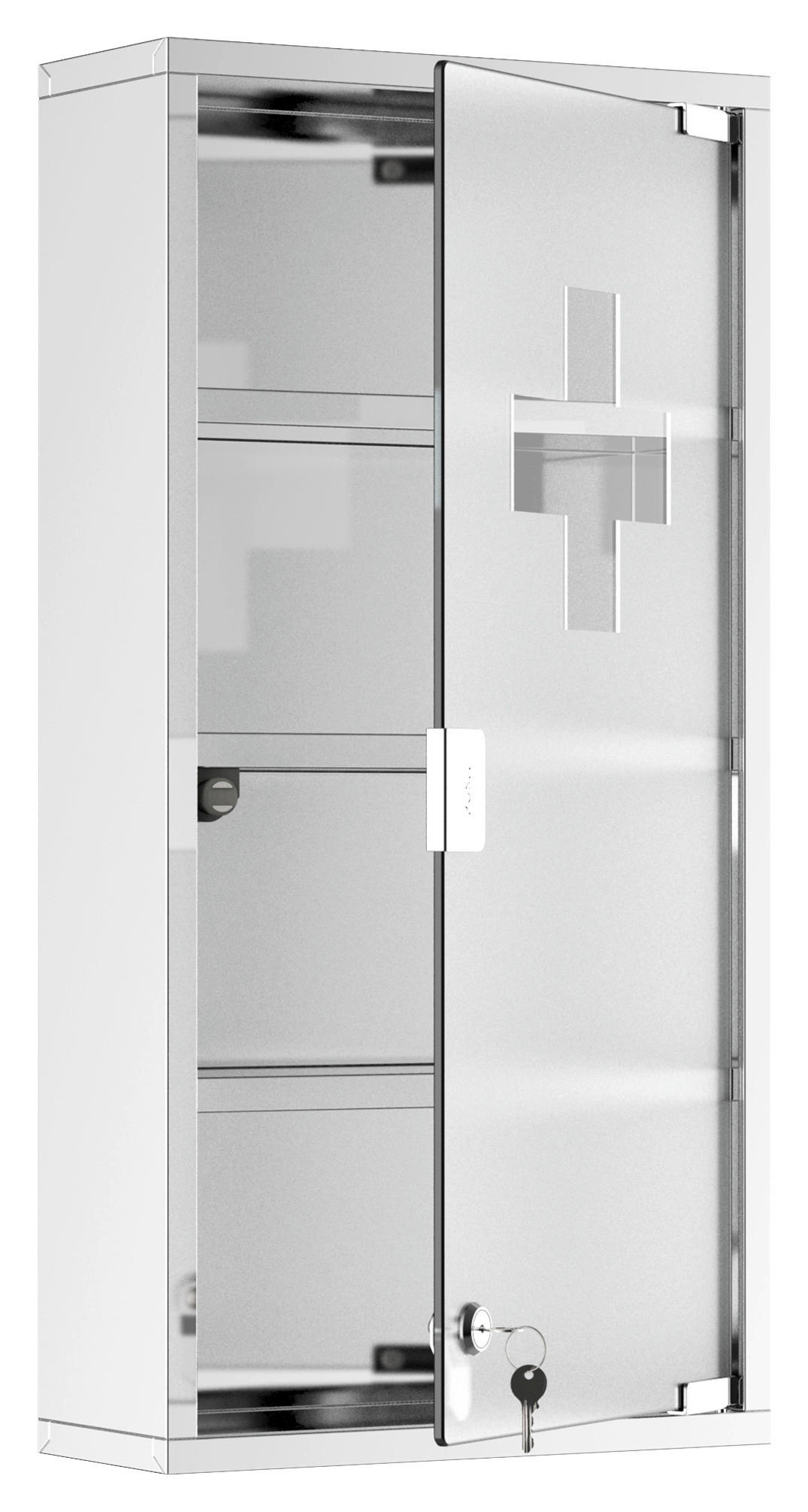 HOMCOM Medizinschrank silber Glas B/H/L: ca. 12x30x60 cm Medizinschrank - silber (60,00/12,00/30,00cm) - HOMCOM
