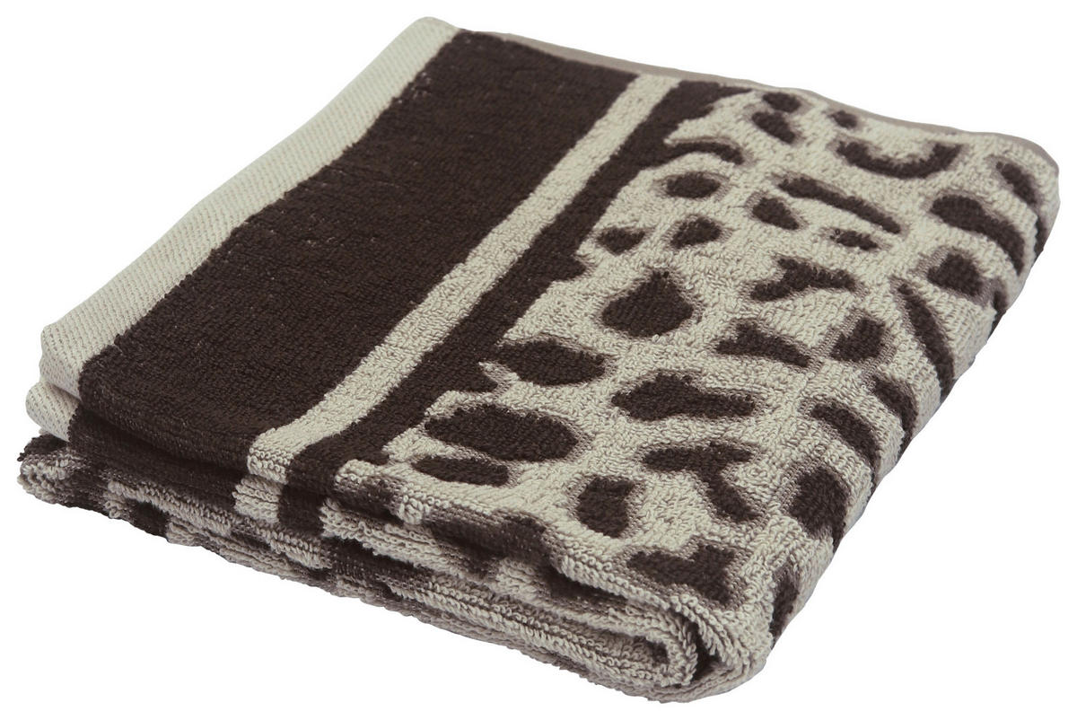 Handtuch Handtuch_Jacquard_Leo - braun/beige (50,00/100,00cm)