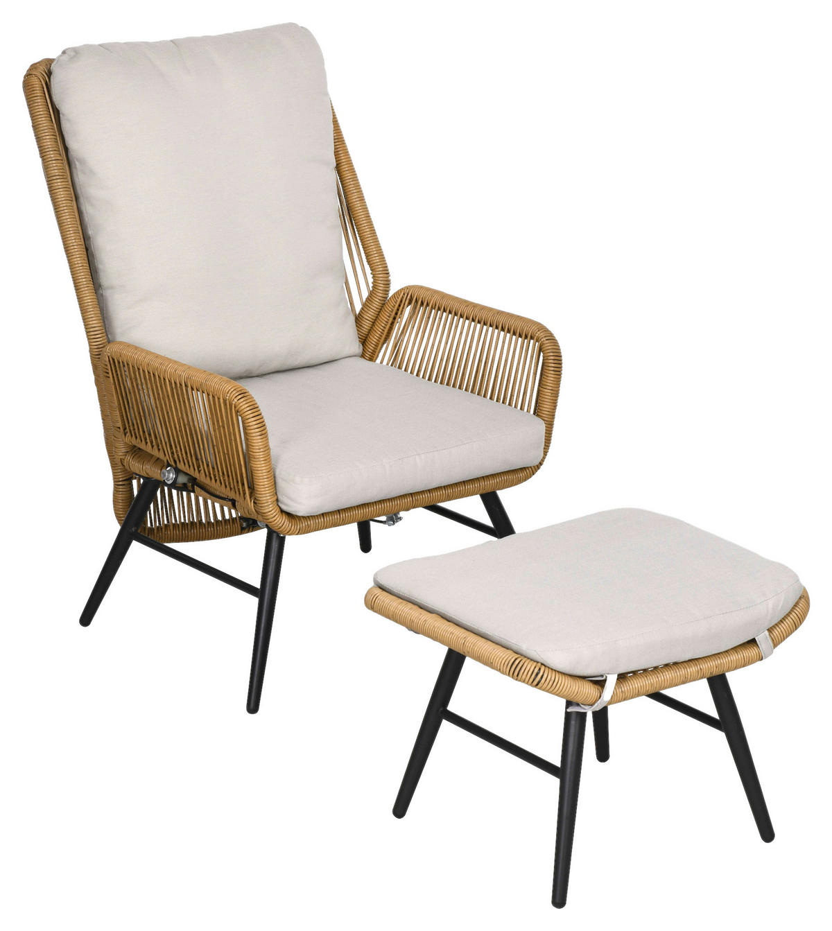 Outsunny Gartensessel natur Polyester B/H/L: ca. 83x94x67 cm Gartensessel - natur (67,00/83,00/94,00cm) - Outsunny