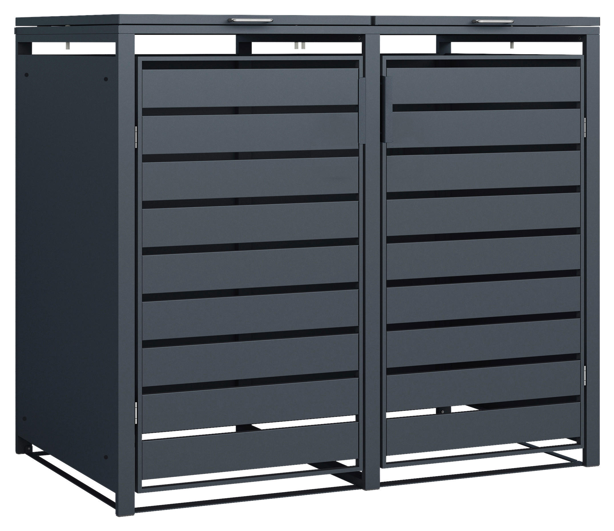 Westmann Mülltonnenbox2-fach Kubus 2-fach Kubus - anthrazit (132,00/116,00/80,00cm) - Westmann