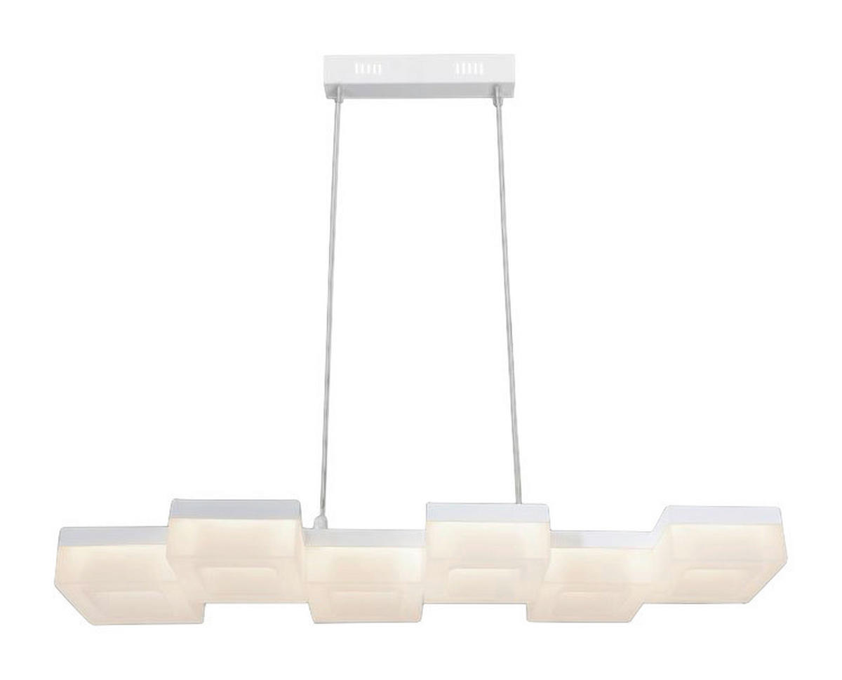 Näve Leuchten LED Pendelleuchte NV6086023 weiß Metall Acryl B/H/L: ca. 20x120x75 cm null 6 Brennstellen Moggi - weiß (75,00/20,00/120,00cm) - Näve Leuchten