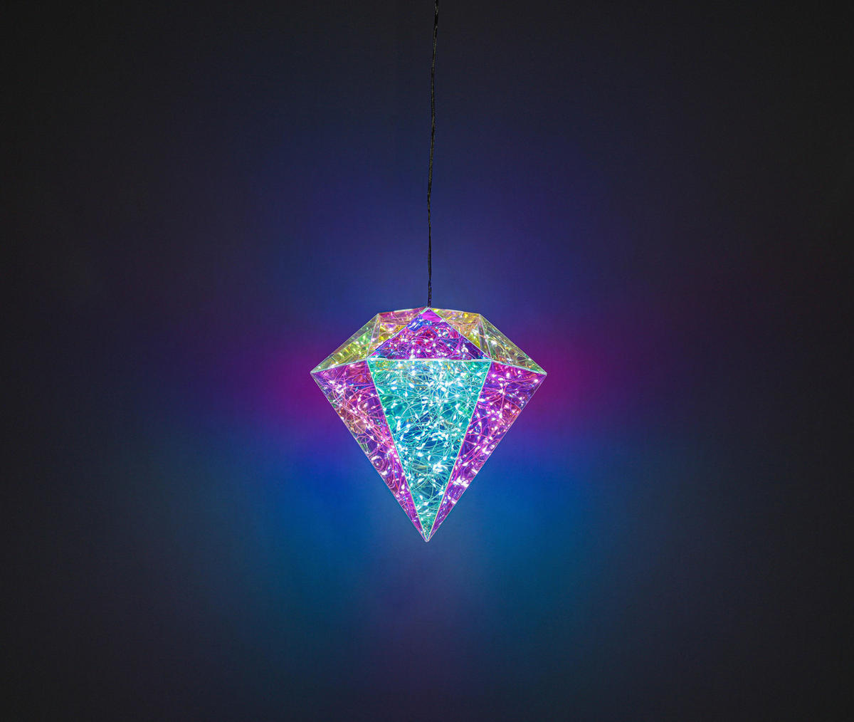 Dekoleuchte transparent B/H/L: ca. 20x20x20 cm LED-Dekoleuchte_Diamant - transparent (20,00/20,00/20,00cm)