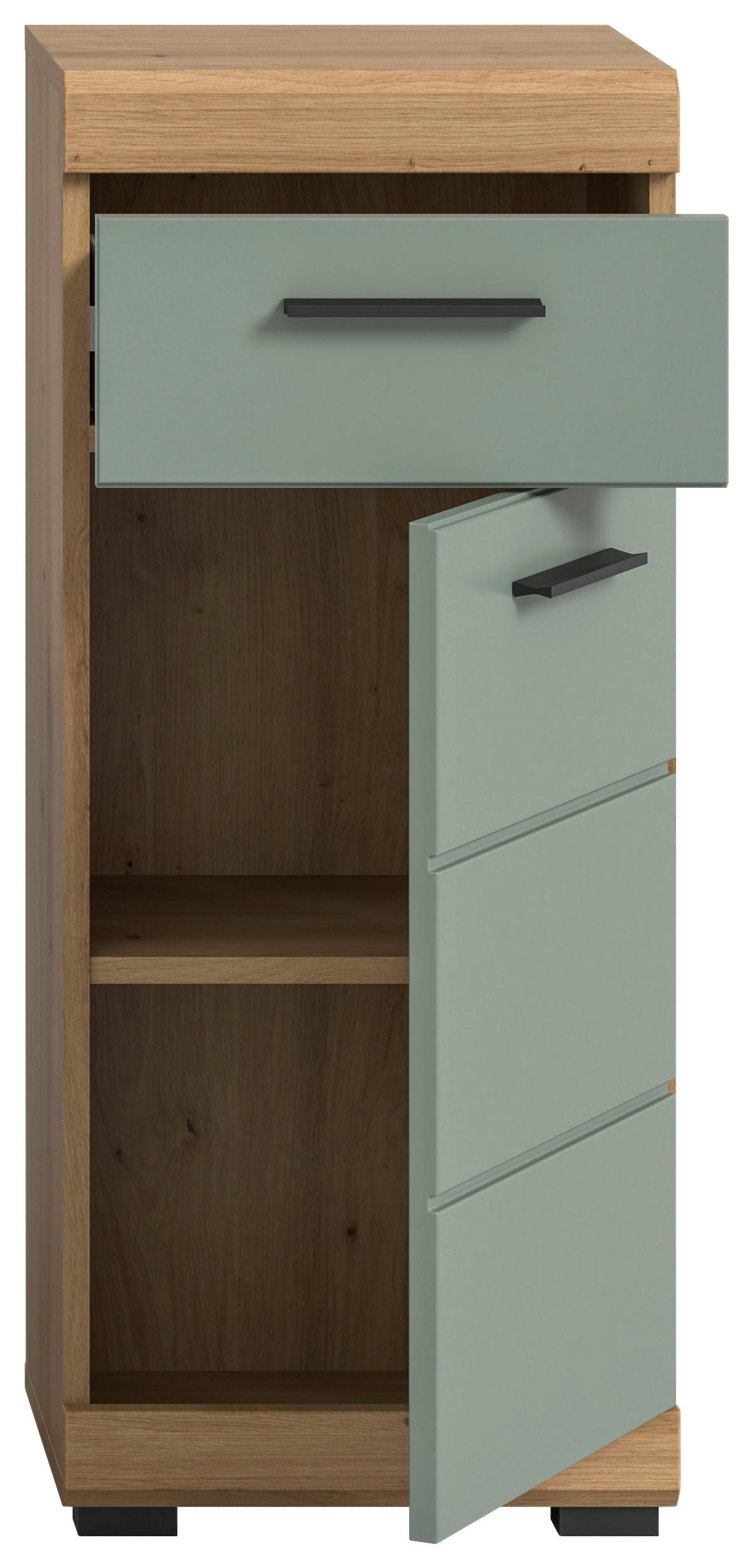 Schrank Scout Eiche Artisan Nachbildung salbei Nachbildung B/H/T: ca. 37x88x31 cm Scout - Eiche/salbei (37,00/88,00/31,00cm) - xonox.home